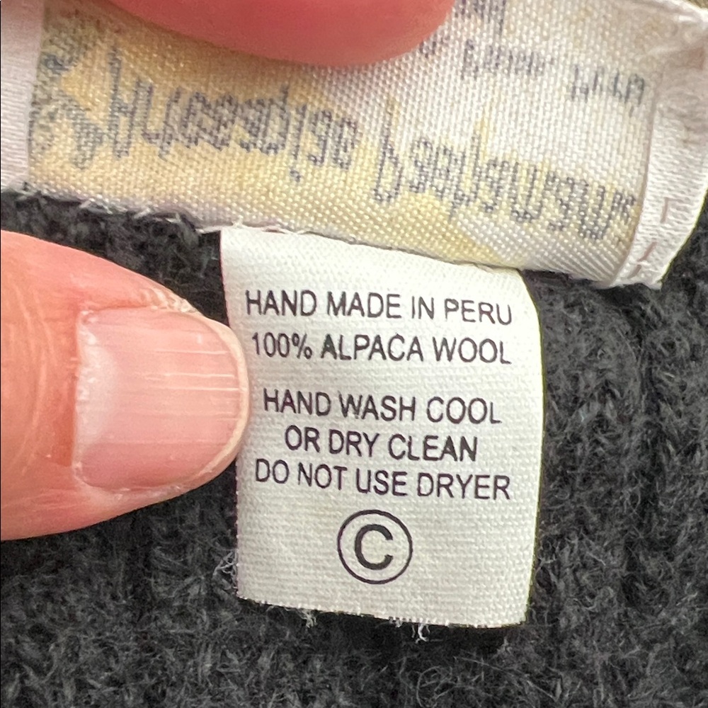 Alpaca Black Cable-Knit Women's Sweater Cardigan
